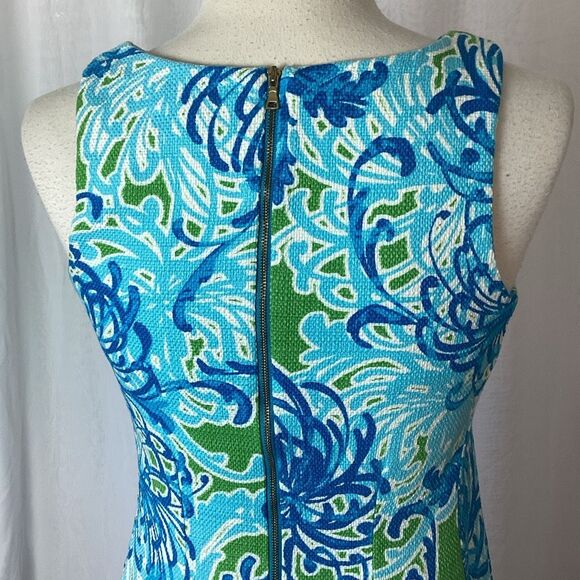 Taylor Keyhole Floral Sheath Dress Women’s 8 Green Blue - Picture 8 of 9